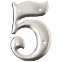Number Label: 5, Silver, 3 in Character Ht, 2 in Overall Wd, Uppercase, 10 Pieces, (10) Packs, 10 PK (MPN 1600-5)