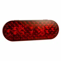 GROTE Stop/Turn/Tail Light: LED, Stop, Turn, and Tail Combo Light, Clear/Red, Oval, Male Pin, GROTE (MPN 54752)