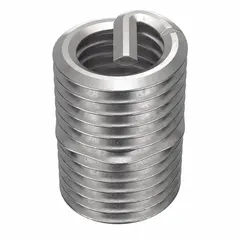 Free-running tanged helical insert with 1/4"-28 fine thread, right-hand orientation, and plain finish. Made from 18-8 stainless steel. Used to repair or reinforce threads in metal components, providing a durable thread without replacing the entire part. Pack of 1,000.