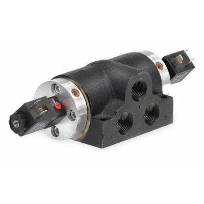 ARO Solenoid Air Control Valve: K, Four-Way / Three-Position, 120V AC, 1/2 in Female NPT - ARO K Series Solenoid-Operated Inline Air Control Valves