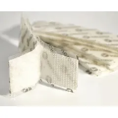 Pre-cut hook-and-loop strip made of nylon in white. Measures 1 inch wide by 4 inches long. Suitable for temporary or semi-permanent fastening tasks such as cable management, mounting lightweight components, securing panels, and organizing tools or parts.