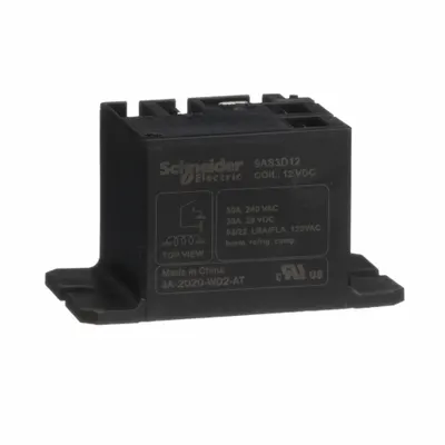 SCHNEIDER Enclosed Power Relay: Surface (Top Flange) Mounted, 12V DC, SPST-NO - Surface-Mounted Relays