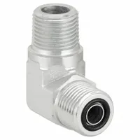 Hydraulic Hose Adapter: 3/4 in x 3/4 in Fitting Size, Male x Male, ORS x NPTF, Rigid, 90° Elbow (MPN FF2032T1212S)