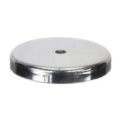 Encased cup alnico magnet with a thickness of 0.188 in and outside diameter of 1 15/64 in. Provides a maximum pull force of 36 lbf. Used for holding, lifting, and positioning ferrous parts in industrial automation, material handling, and fixturing applications.