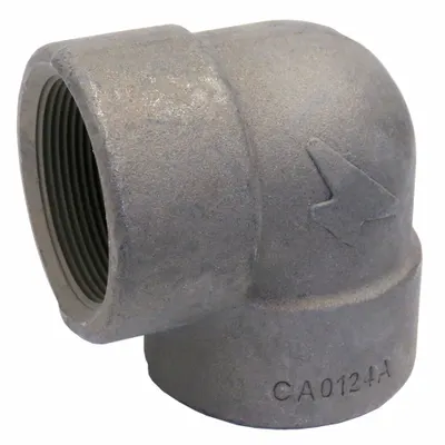 ANVIL Metal Pipe Elbow: 90° Elbow, 1/4 in x 1/4 in, Female NPT Threaded x Female NPT Threaded - High Pressure Zinc-Galvanized Steel Pipe Fittings