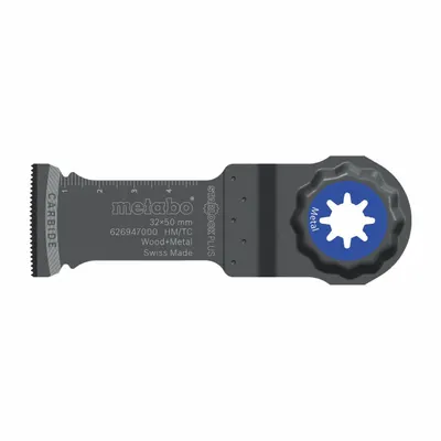 METABO Oscillating Tool Blade: 1 1/4 in Blade Wd, 2 in Overall Lg, Plunge Cutting - Starlock Plus Mounted Blades