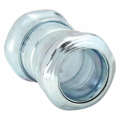 RACO Compression Conduit Coupling: Steel, 1 1/4 in Trade Size, 3 5/16 in Overall Lg - Compression Conduit Couplings
