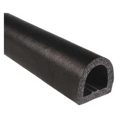 TRIM LOK D-Shaped EPDM Foam Rubber Seal, Self-Adhesive, 100 ft x 1 in, Black - D-Section Foam Rubber Seals
