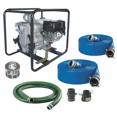 Dayton Engine Driven Pump: 7 1/10 hp, 3 in NPT, 3 in NPT, 1 1/2 in Max. Dia. Solids - Emergency-Response Engine-Driven Trash Pump Kits