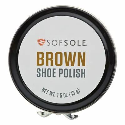 SOFSOLE Brown Show Polish: 82095, Brown, Beeswax/Carnuba/Parrafin/Stearic/Water - Boot & Shoe Polishes