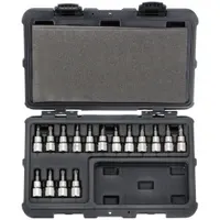 WESTWARD Socket Bit Set: 1 - 25 Pieces, 3/8 in Drive Size, 16 Pieces, 1 27/32 in Overall Lg