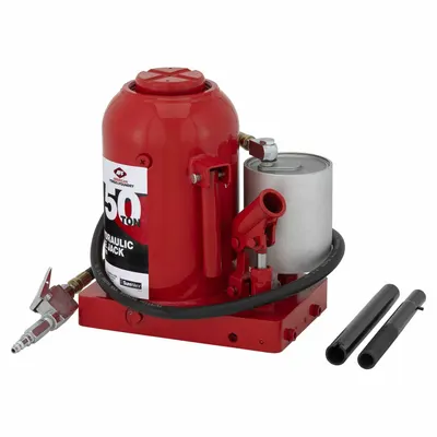 AMERICAN FORGE & FOUNDRY Auto Jacks: Steel, Air, 50 ton Load Capacity - High-Clearance Bottle Jacks