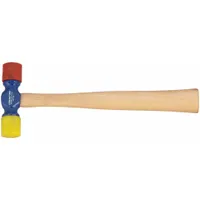 Soft Face Hammer: Nylon, 6 oz Head Wt, 1 in Tip Dia, 10 1/2 in Overall Lg, Replaceable Tips, Steel (MPN SF6)