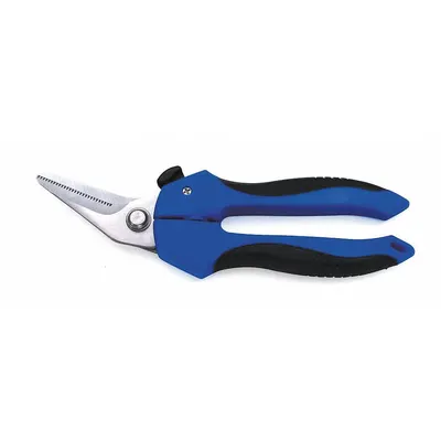 WESTWARD Shears: Right-Hand, 7 1/4 in Overall Lg, Straight, Stainless Steel, Rounded - Offset Spring-Assisted Shears