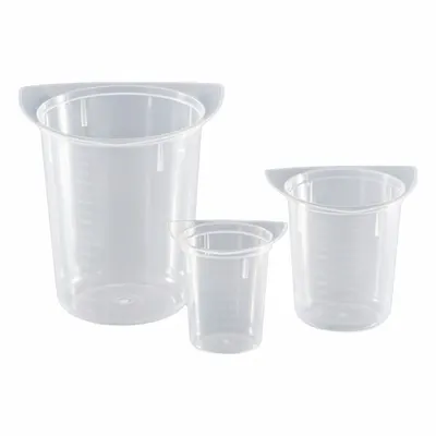 OEM APPROVED VENDOR Tri-Pour Beaker - Low Form Plastic Beakers Without Handles