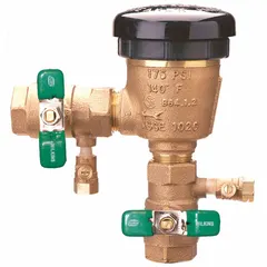 The ZURN WILKINS 1-420XL is a lead-free pressure vacuum breaker designed for water media. Rated for 140°F, it provides back-siphonage protection for high health hazard applications. Typical uses include irrigation, boiler feed, and process water lines in commercial and industrial settings.
