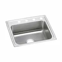 JUST MANUFACTURING Bowl Drop-In Sink: 25 in Overall Lg, 21 1/4 in Overall Wd, 4 1/2 in Bowl Dp (MPN SLADA2125A454-J)