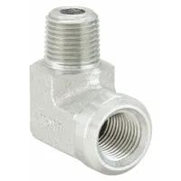Hydraulic Hose Adapter: 1/8 in x 1/8 in Fitting Size, Male x Female, NPTF x NPTF, Rigid, 90° Elbow (MPN 2089-2-2S)