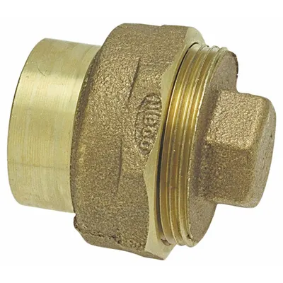 NIBCO E169000 Sweat Fitting Cleanout, 1 1/4 in CTS, FTG x Plug, Bronze - Drain, Waste & Vent Wrot Copper & Bronze Tube Fittings