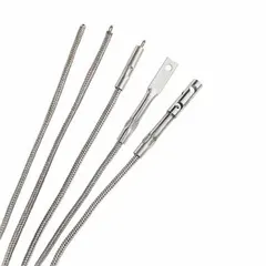 Type K thermocouple for gas applications, with 20 AWG wire gauge and 10 ft lead length. Features bolt-style mounting and temperature range 0°C to 1,038°C (1,990°F). Designed for air media environments.