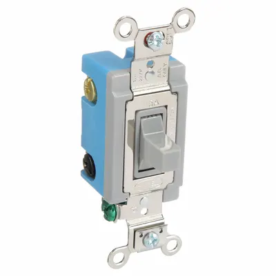 BRYANT Wall Switch: Toggle Switch, Single Pole/Double Throw, Momentary, Gray, 120/277V AC - Toggle Wall Switches