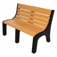 ULTRASITE Outdoor Bench: Newport, 48 in Overall Lg, 33 3/8 in Overall Ht, Cedar, Black (MPN PB 4CEDNEW)