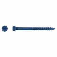 Steel hex-head screw anchor with drilling tip for concrete, brick, or block. 1/4 in diameter, external hex drive, removable. Supplied in packs of 1,500