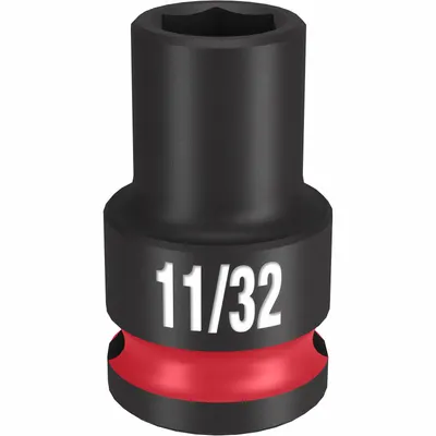 MILWAUKEE Standard Impact Socket: 3/8 in Drive Size, SAE, 11/32 in Socket Size, 6-Point - 3/8" Drive Impact Sockets