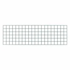 This wall-mount wire grid panel is constructed from steel with a green epoxy-coated finish. It measures 60 inches in length and 18 inches in height, with a 1/2 inch wire diameter and a 250 lb capacity. Suitable for organizing and storing tools, supplies, or equipment in industrial or commercial workspaces.