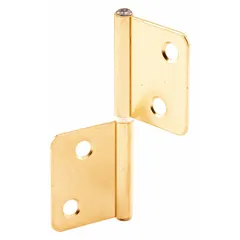 This 3-inch tall, 1 5/16-inch wide hinge is designed for closet door applications. It supports doors up to 100 lb maximum weight, suitable for standard residential or light commercial closet installations.