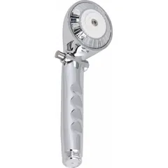 This handheld showerhead from CHICAGO FAUCETS features a chrome-plated plastic body and a single-function spray pattern. With a flow rate of 2.5 gpm, it is suitable for commercial handwashing stations, janitorial sinks, and laboratory applications where a directed spray is required.