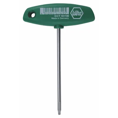 WIHA Torx Key: 1 Tips, Torx, Std End, T25 Tip Size, Long, Alloy Steel, Chrome - T-Shaped Torx & Torx Plus Keys