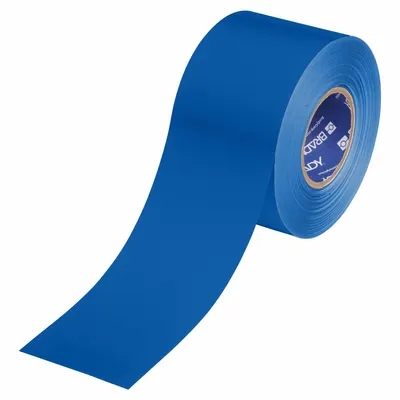 BRADY Floor Marking Tape: Solid, Blue, 4 in x 100 ft, 22 mil Tape Thick - Extra-Durable Floor Marking Tape