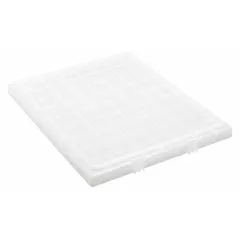 This clear plastic lid is designed for use with standard stacking and nesting totes, specifically compatible with model SNT195CL. Made from FDA-compliant material, it provides a secure cover while allowing visibility of contents. Suitable for material handling and storage applications where food contact may be required.