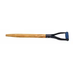 Steel replacement handle for closed back solid socket shovels. Used in construction, landscaping, and agriculture for assembling or repairing shovels, providing a steel connection for digging and material moving tasks.
