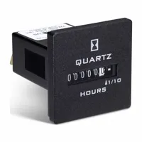TRUMETER Hour Meter: Hour Meters, Front Panel Mounting, Analog, 1 7/8 in x 1 7/8 in, Analog, Tenth (MPN 732-0030)