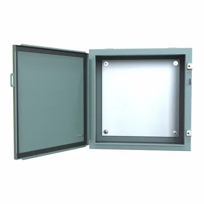HAMMOND Electrical Enclosure: Steel, 20 in x 20 in x 10 in, NEMA 12/13, w/Panel - Steel Dust-Tight Enclosures