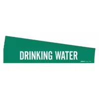 Pipe Marker: Drinking Water, Green, White, Fits 2 1/2 to 7 7/8 in Pipe O.D., 1 Pipe Markers, 5 PK (MPN 7093-1-PK)