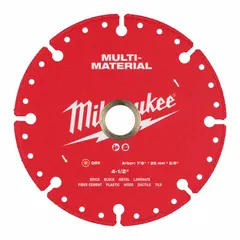 This 4 1/2 in diameter diamond blade is designed for dry cutting of an assortment of materials including masonry, metal, plastic, and tile. Suitable for use with portable saws in construction, renovation, and demolition applications.