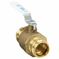 APOLLO Manual Two-Way Ball Valve: 1 in, Brass, Straight, Press x Press, 300 psi Max. Pressure (CWP) (MPN 77VLF14501)