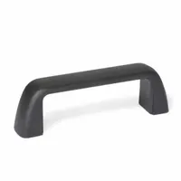 JW WINCO Pull Handle: Threaded Holes, Plastic, Black, M6 Screw Size, 0.32 in, 3.5 in Grip Lg (MPN 6333010)