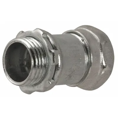 RACO Compression Conduit Connector: Steel, 1 1/2 in Trade Size, 2 25/32 in Overall Lg - Compression Conduit Connectors