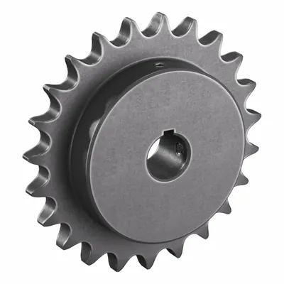 TSUBAKI Single Strand Sprocket: 60, For 3/4 in Chain Pitch, 1 in Bore Dia, 23 Teeth - Size 60 Fixed-Bore Roller Chain Sprockets