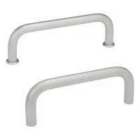 JW WINCO Pull Handle: Threaded Holes, Stainless Steel, Silver, 0.31 in, 3.47 in Grip Lg (MPN 425-NI-8-100-GS)