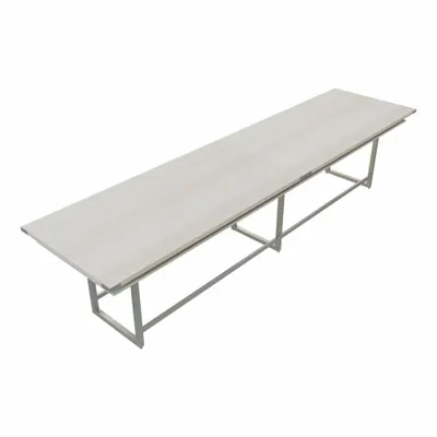 MIRELLA Conference Table: Rectangle, Fiberboard, White Ash, 47 1/4 in Overall Lg - Rectangular Conference Tables