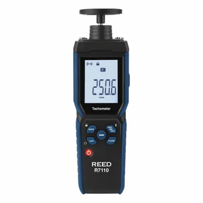REED INSTRUMENTS Combination Contact: +/-(0.02% rdg. + 1 dgt.) RPM Accuracy, 0.01 rpm - Combination Contact & Non-Contact Tachometers