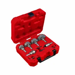 This 8-piece hole cutter kit from MILWAUKEE features carbide-tipped cutters for cutting clean holes in metal materials such as steel, stainless steel, and aluminum. With a maximum cutting depth of 3/16 in, it is designed for use with standard drill drivers and is not impact rated. Suitable for applications requiring precise, burr-free holes in metal fabrication, electrical, and plumbing work.