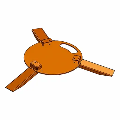 IDEAL WAREHOUSE INNOVATIONS Steel Base,3 Legged Model: Black, 4 in Overall Ht, 31 in Overall Lg - Portable Barrier & Safety Fence System Replacement Parts