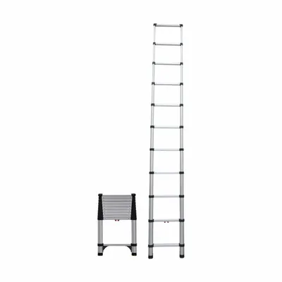 TELESTEPS Telescoping Ladder: 11 ft Ladder Size, Aluminum, 250 lb Load Capacity - Lightweight Aluminum Telescoping Extension Ladders