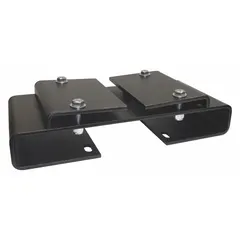 Steel overhead mounting bracket for EN, HP, MP, MPD, P, PC, P-NP, P-W, P-WC, SH, and SHW reel series. Black finish. Dimensions: 6 in depth, 13 in width, 2-13/16 in height. Used for secure installation of compatible hose reels in industrial or workshop settings.